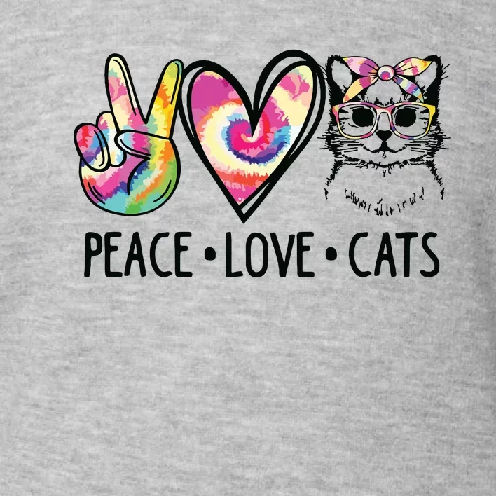 Cat Rescue Adopt A Cat Cat Mom Tie Dye Peace Love Cat Toddler Sweatshirt