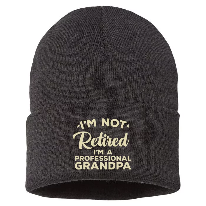 Cool Retirement Art For Men Dad Retired Professional Grandpa Sustainable Knit Beanie