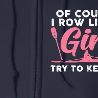 Cool Rowing Art Wo Girl Coxswain Paddle Oar Crew Rowing Full Zip Hoodie