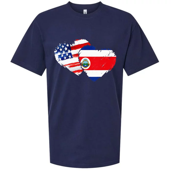 Costa Rica American Flag Vintage Retro Gift Sueded Cloud Jersey T-Shirt