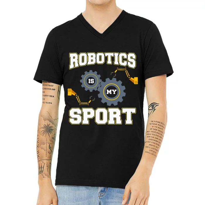 Cool Robotics Art Men Women Robot Engineering Programming V-Neck T-Shirt