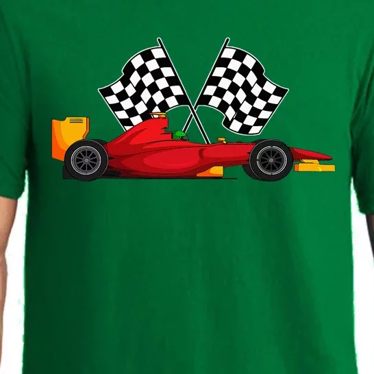 Car Racing Automobile Sport Racer Checkered Flag Finish Line Pajama Set