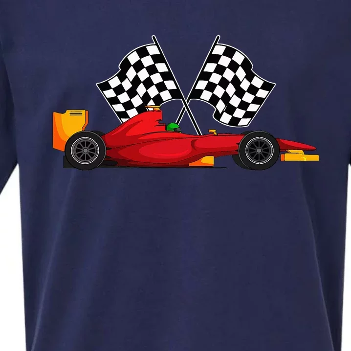 Car Racing Automobile Sport Racer Checkered Flag Finish Line Sueded Cloud Jersey T-Shirt