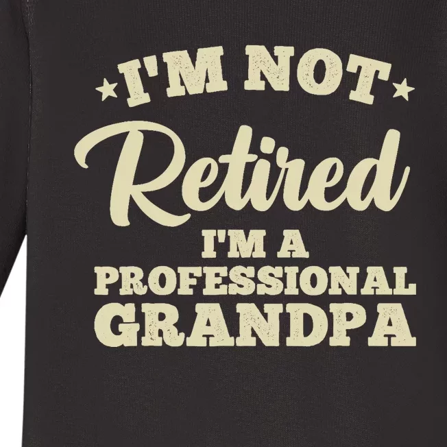 Cool Retirement Art For Dad Retired Professional Grandpa Baby Long Sleeve Bodysuit