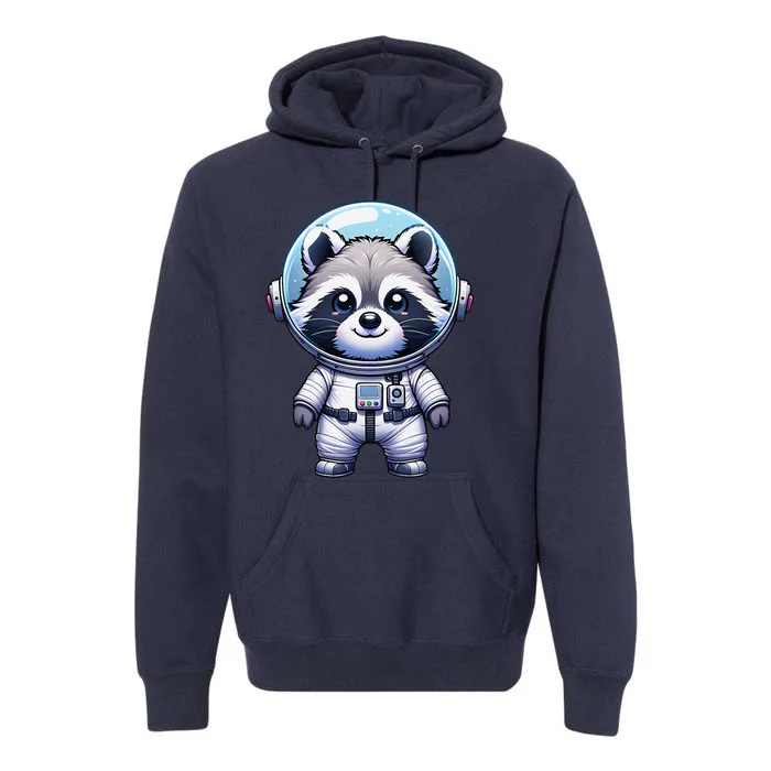 Cute Raccoon Astronaut Helmet Space Cute Premium Hoodie