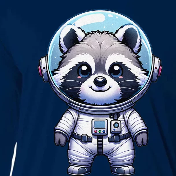 Cute Raccoon Astronaut Helmet Space Cute Cooling Performance Long Sleeve Crew