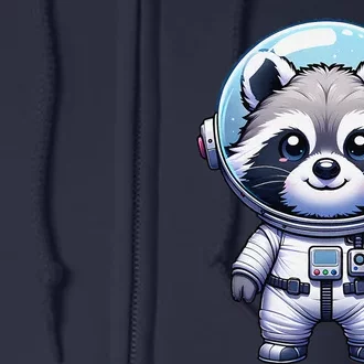 Cute Raccoon Astronaut Helmet Space Cute Full Zip Hoodie