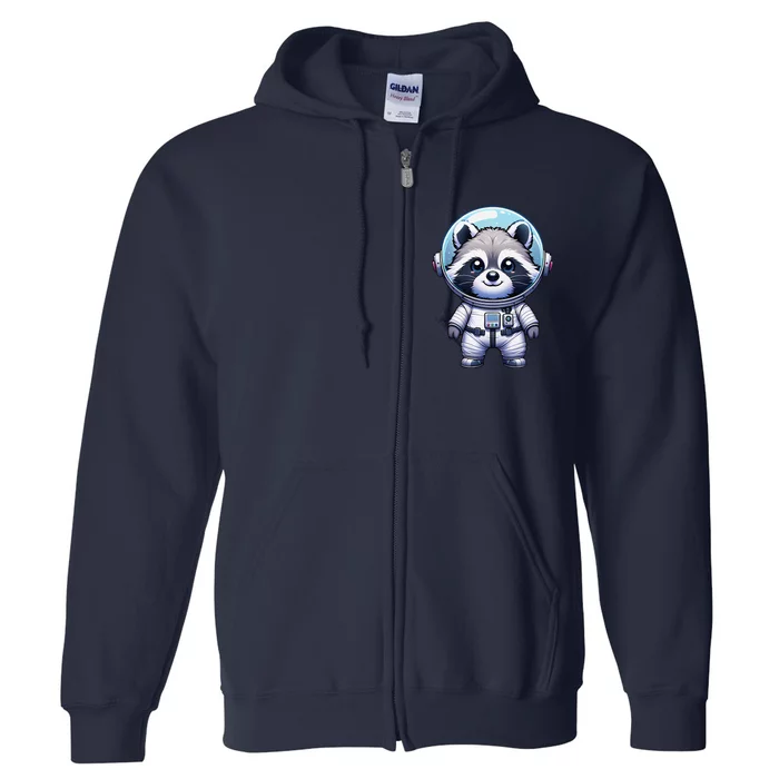 Cute Raccoon Astronaut Helmet Space Cute Full Zip Hoodie