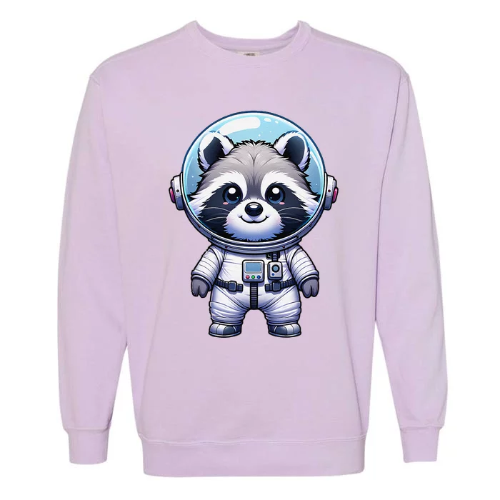 Cute Raccoon Astronaut Helmet Space Cute Garment-Dyed Sweatshirt