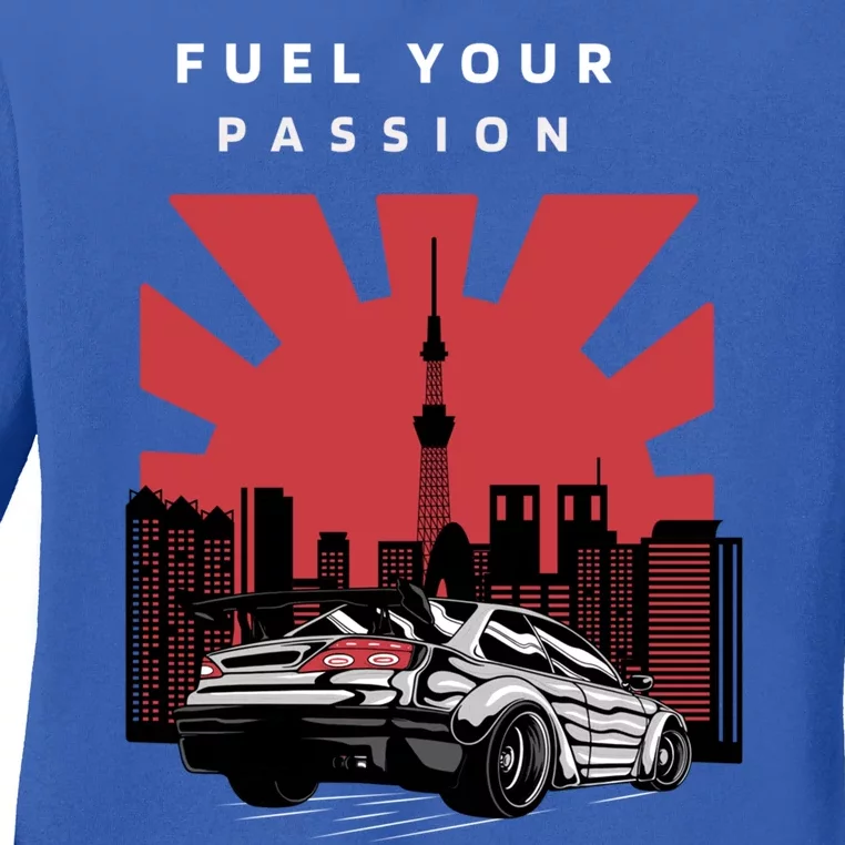 Cars Racing Automotive Lovers Retro Japan Auto Drifting Race Great Gift Ladies Long Sleeve Shirt