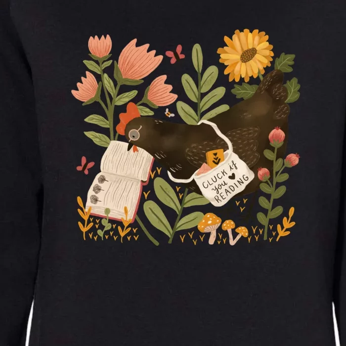 Chicken Reading A Book Womens California Wash Sweatshirt