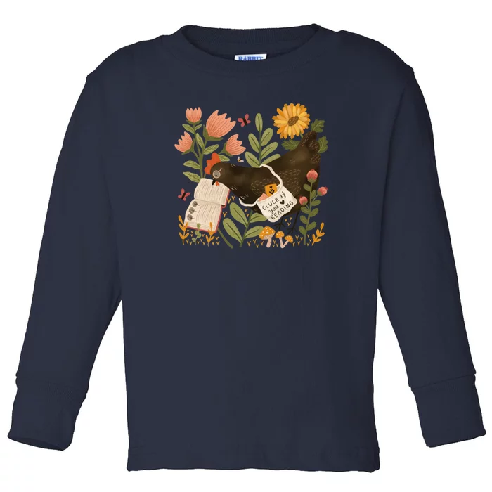 Chicken Reading A Book Toddler Long Sleeve Shirt