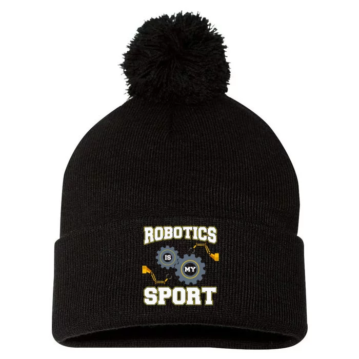 Cool Robotics Art Men Women Robot Engineering Programming Pom Pom 12in Knit Beanie