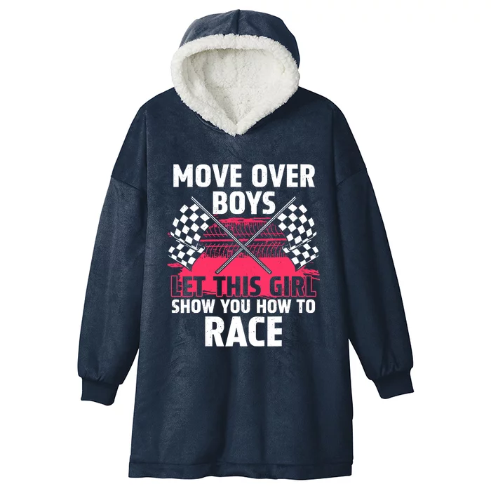 Car Racing Art Race Track Race Car Driver Hooded Wearable Blanket