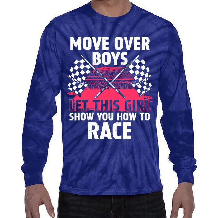 Car Racing Art Race Track Race Car Driver Tie-Dye Long Sleeve Shirt