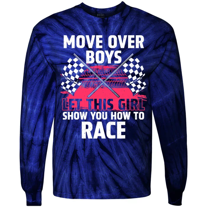 Car Racing Art Race Track Race Car Driver Tie-Dye Long Sleeve Shirt