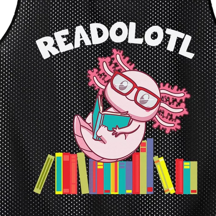 Cute Readolotl Axolotl Salamander Book Lover Mesh Reversible Basketball Jersey Tank