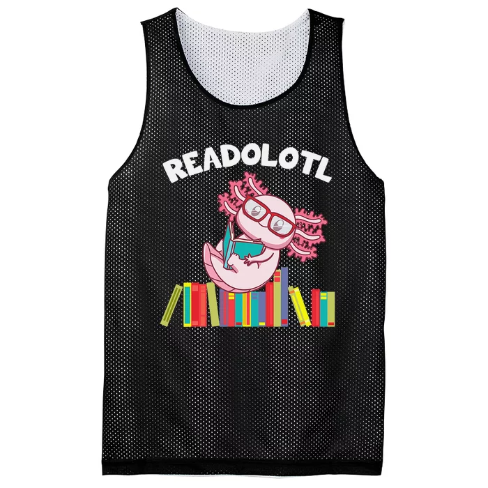 Cute Readolotl Axolotl Salamander Book Lover Mesh Reversible Basketball Jersey Tank