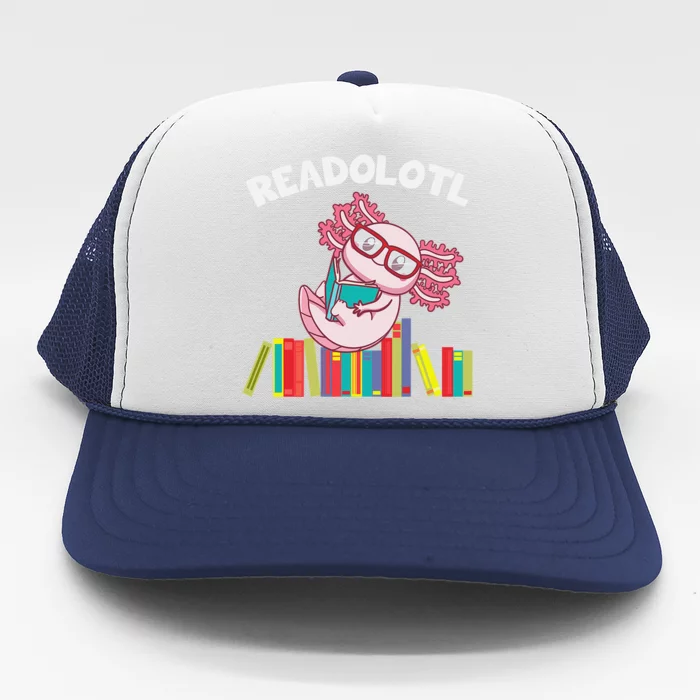 Cute Readolotl Axolotl Salamander Book Lover Trucker Hat