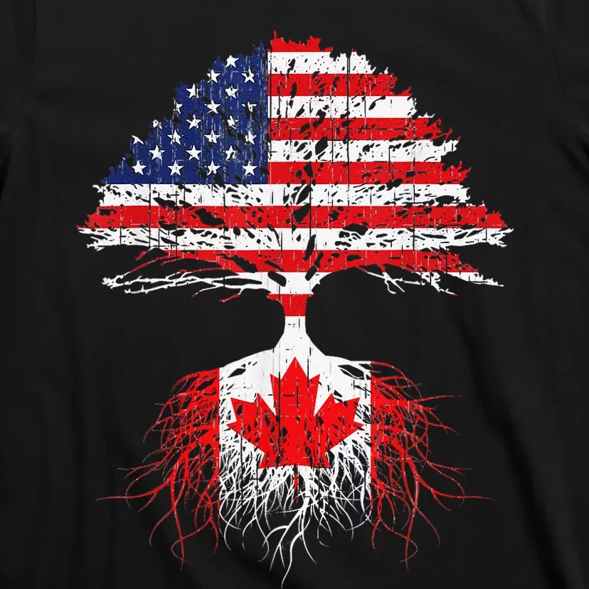 Canadian Roots American Grown Canada Flag T-Shirt