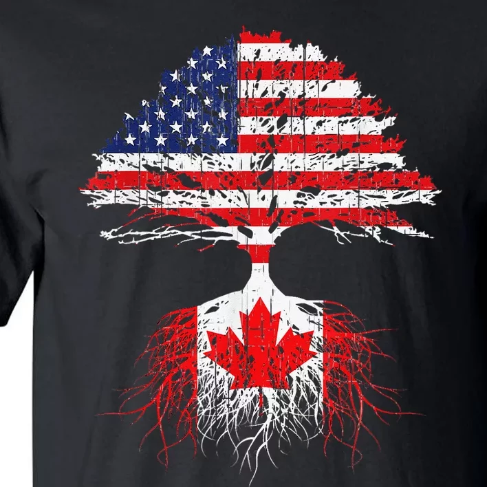 Canadian Roots American Grown Canada Flag Tall T-Shirt