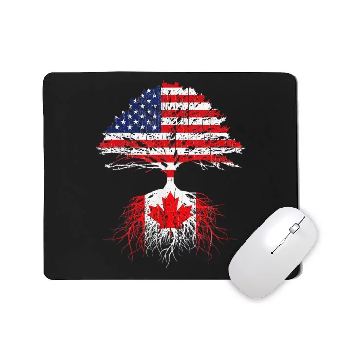 Canadian Roots American Grown Canada Flag Mousepad