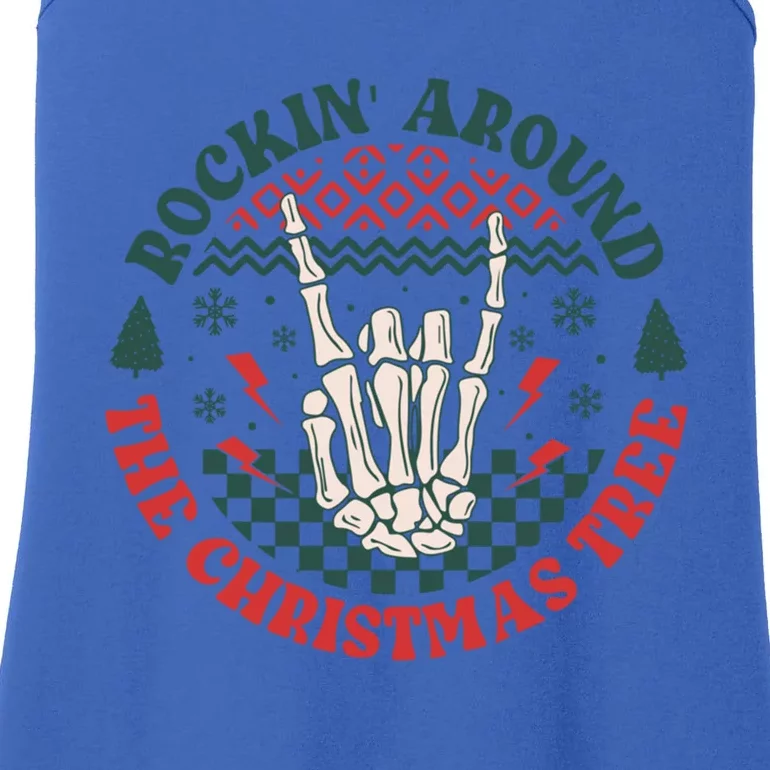 Christmas Rockin Around The Christmas Tree Skeleton Gift Ladies Essential Tank