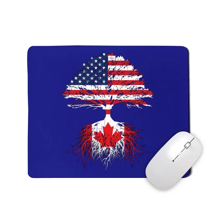 Canadian Roots American Grown Canada Flag Meaningful Gift Great Gift Mousepad