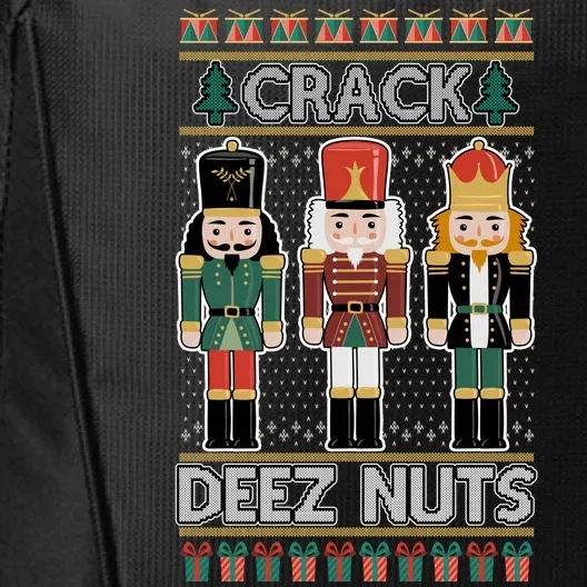 Crack Deez Nuts Nutcracker Ugly Christmas Sweater City Backpack