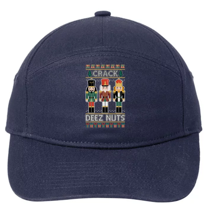 Crack Deez Nuts Nutcracker Ugly Christmas Sweater 7-Panel Snapback Hat