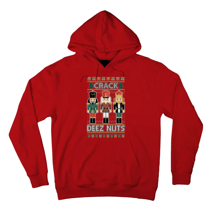 Crack Deez Nuts Nutcracker Ugly Christmas Sweater Hoodie