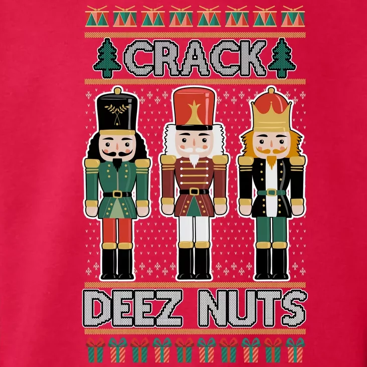 Crack Deez Nuts Nutcracker Ugly Christmas Sweater Toddler Hoodie