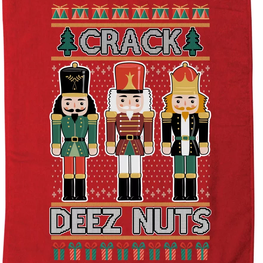 Crack Deez Nuts Nutcracker Ugly Christmas Sweater Platinum Collection Golf Towel