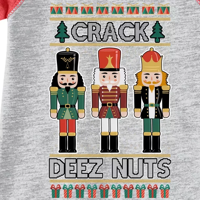 Crack Deez Nuts Nutcracker Ugly Christmas Sweater Infant Baby Jersey Bodysuit