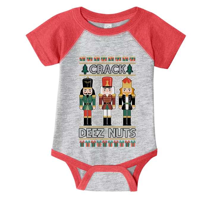 Crack Deez Nuts Nutcracker Ugly Christmas Sweater Infant Baby Jersey Bodysuit