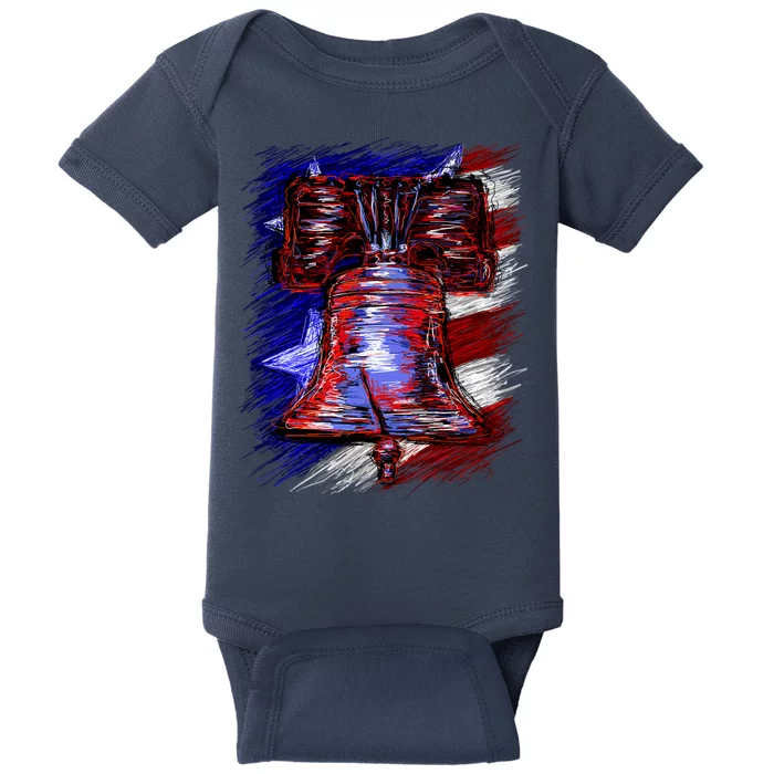 Cracked Liberty Bell Freedom America Baby Bodysuit