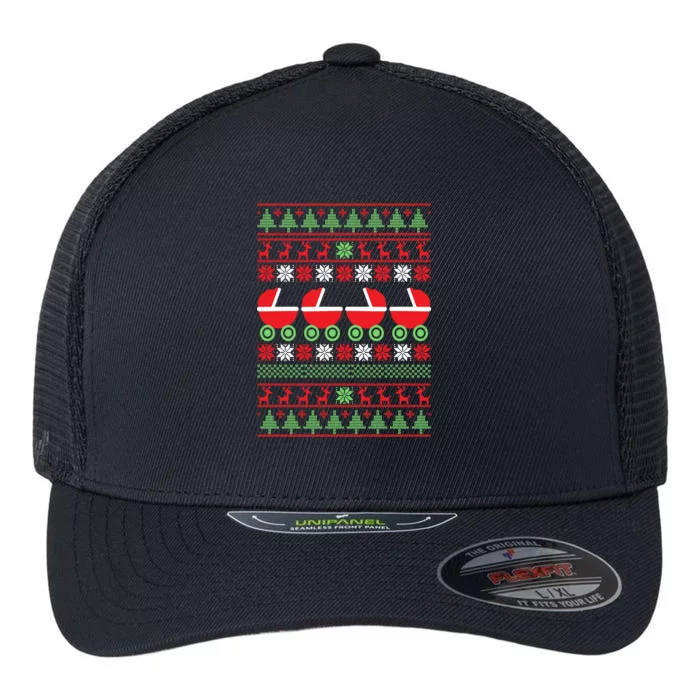 Cradle Ugly Christmas Sweater Flexfit Unipanel Trucker Cap