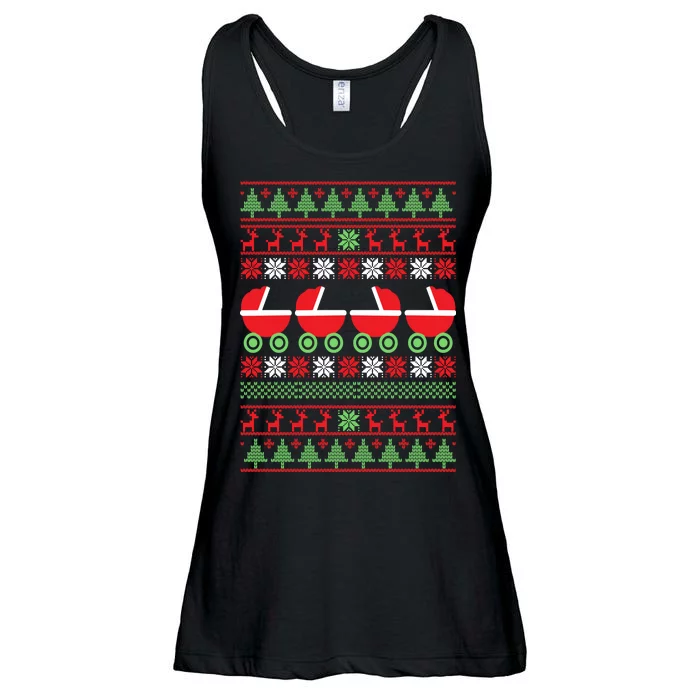 Cradle Ugly Christmas Sweater Ladies Essential Flowy Tank