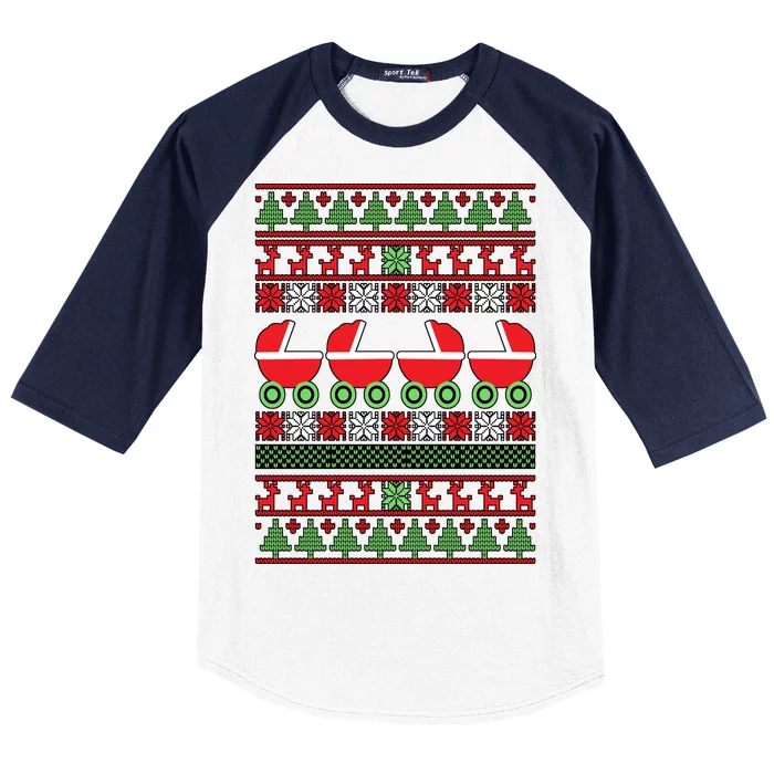 Cradle Ugly Christmas Sweater Baseball Sleeve Shirt