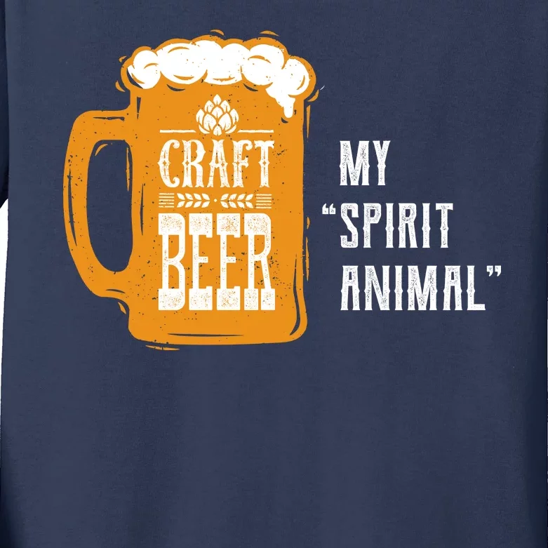 Craft Beer My Spirit Animal Kids Long Sleeve Shirt