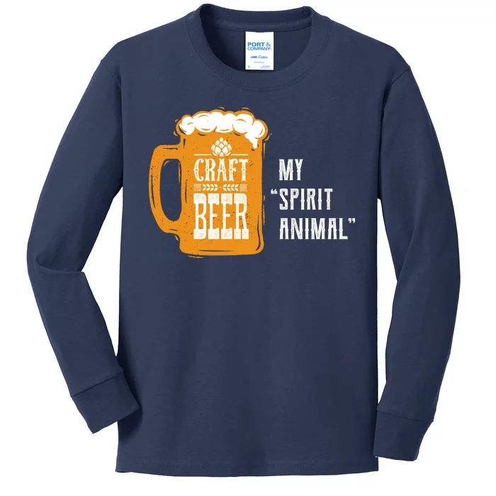 Craft Beer My Spirit Animal Kids Long Sleeve Shirt