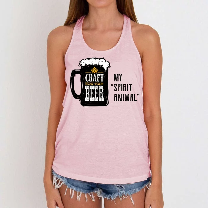 Craft Beer My Spirit Animal Women's Knotted Racerback Tank