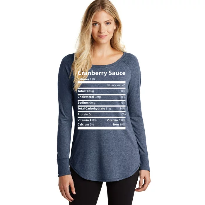 Cranberry Sauce Nutritional Facts Funny Thanksgiving Women's Perfect Tri Tunic Long Sleeve Shirt