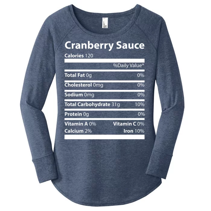 Cranberry Sauce Nutritional Facts Funny Thanksgiving Women's Perfect Tri Tunic Long Sleeve Shirt