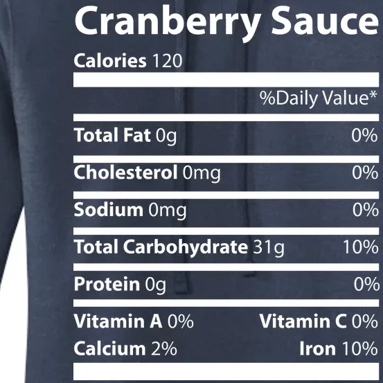 Cranberry Sauce Nutritional Facts Funny Thanksgiving Women's Pullover Hoodie