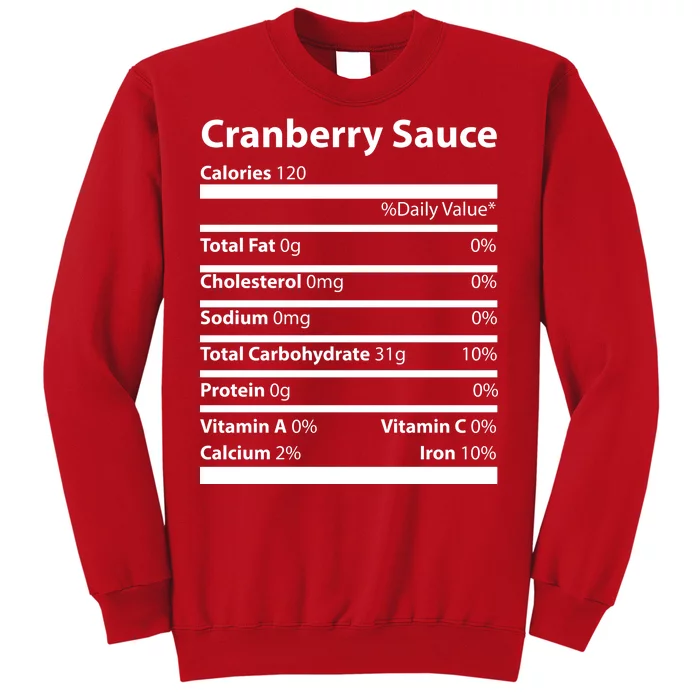 Cranberry Sauce Nutritional Facts Funny Thanksgiving Sweatshirt