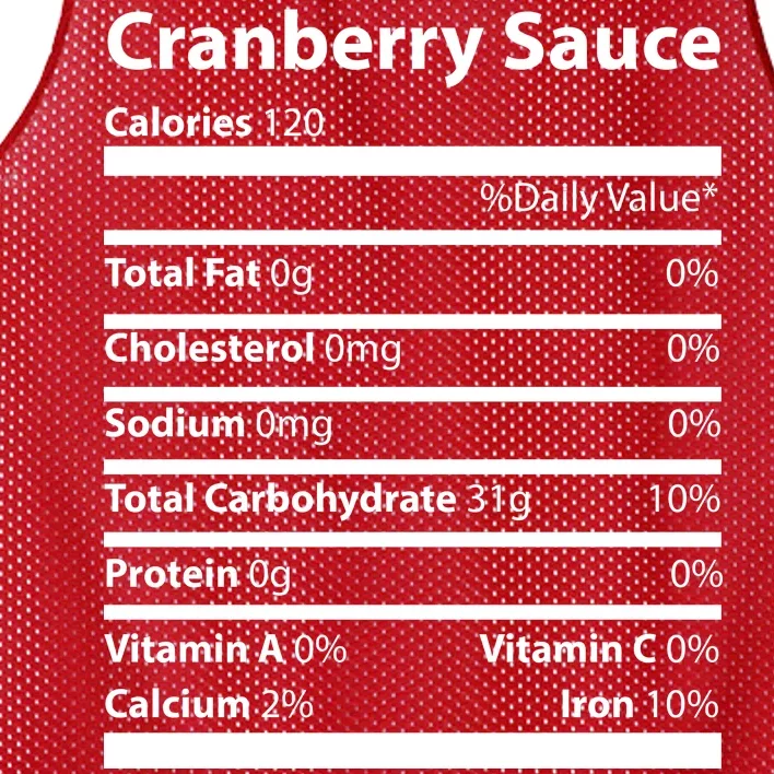 Cranberry Sauce Nutritional Facts Funny Thanksgiving Mesh Reversible Basketball Jersey Tank