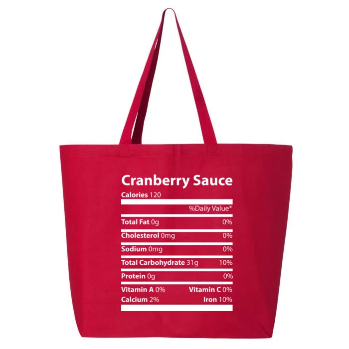 Cranberry Sauce Nutritional Facts Funny Thanksgiving 25L Jumbo Tote