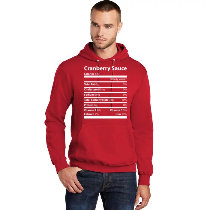 Cranberry Sauce Nutritional Facts Funny Thanksgiving Tall Hoodie