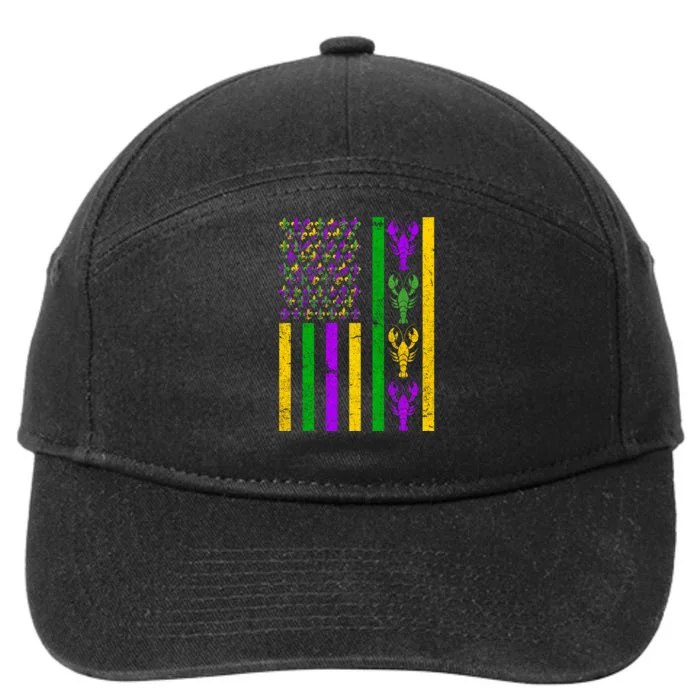 Crawfish Fleur-De-Lis Flag Mardi Gras 7-Panel Snapback Hat